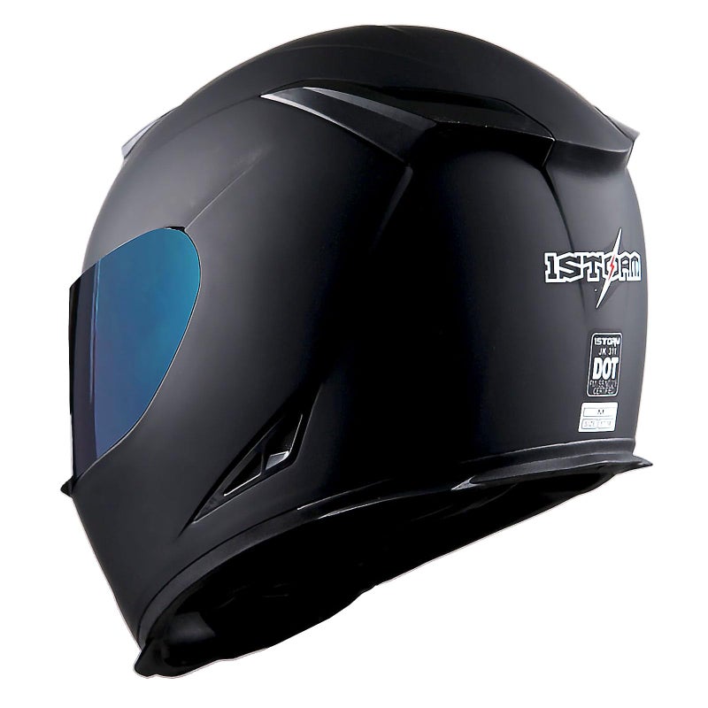 1STorm Motorcycle Full Face Helmet Skull King Matt Black + One Extra Clear Shield, Size Large (57-58 CM,22.4/22.8 Inch) - Image 4
